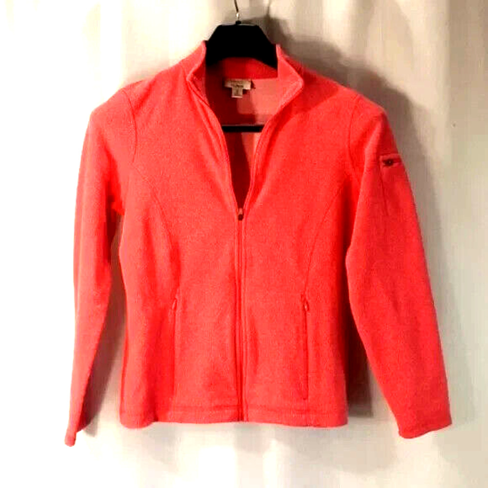 L.L. Bean size small coral jacket zip pockets and closure